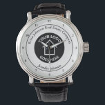 Real Estate Company Add Your Logo Custom Realtor Watch<br><div class="desc">This chic custom realtor watch is personalised with your realty company logo in the centre. Add your real estate company name and agent on this modern design for a classy,  customised wristwatch gift.</div>