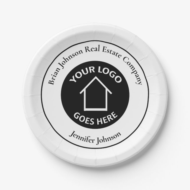 Real Estate Company Add Your Logo Custom Realty Paper Plate (Front)