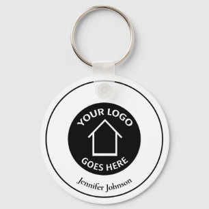 Real Estate Company Add Your Logo Modern Custom Key Ring