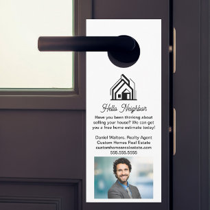 Real Estate Company Advertising Realtor Photo Door Hanger