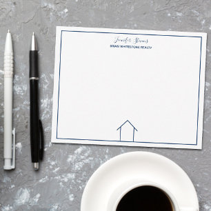 Real Estate Company Blue Monogram Home Realtor Card