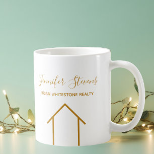 Real Estate Company Chic Gold Custom Realtor  Coffee Mug
