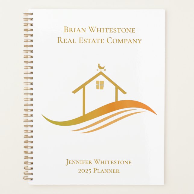 Real Estate Company Chic Gold House Logo 2025 Planner (Front)