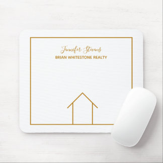 Real Estate Company Chic Gold Personalised Realtor Mouse Pad