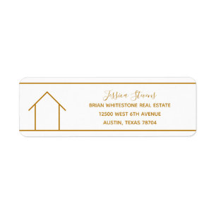 Real Estate Company Chic Gold Return Address Return Address Label