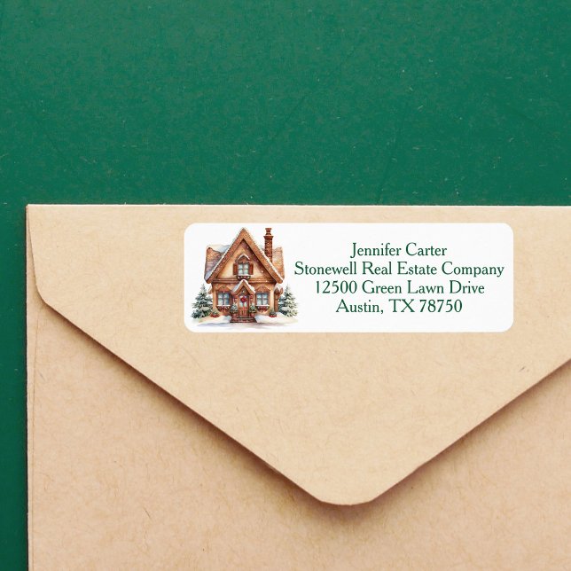 Real Estate Company Christmas House Return Address Label (Creator Uploaded)