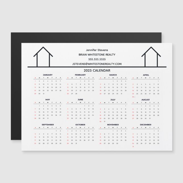 Real Estate Company Custom 2023 Calendar Magnet (Front/Back)