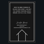 Real Estate Company Custom Black Realtor Marketing Flyer<br><div class="desc">This sleek real estate marketing flyer is chic and modern in minimalist black and white. Customise this realty agent promotional item with your custom realtor information and details above the simple line drawing of a house and put these on homes in a neighbourhood near your office.</div>