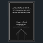 Real Estate Company Custom Black Realtor Marketing Flyer<br><div class="desc">This sleek real estate marketing flyer is chic and modern in minimalist black and white. Customise this realty agent promotional item with your custom realtor information and details above the simple line drawing of a house and put these on homes in a neighbourhood near your office.</div>