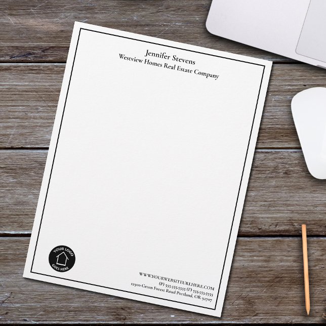 Real Estate Company Custom Business Logo Office Custom Letterhead (Creator Uploaded)