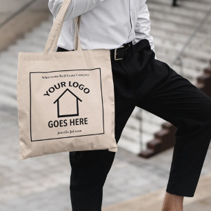 Real Estate Company Custom Logo Minimalist Realtor Tote Bag