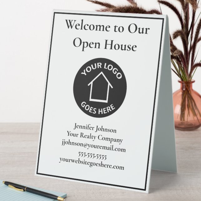 Real Estate Company Custom Logo Open House Welcome (In SItu (Table))