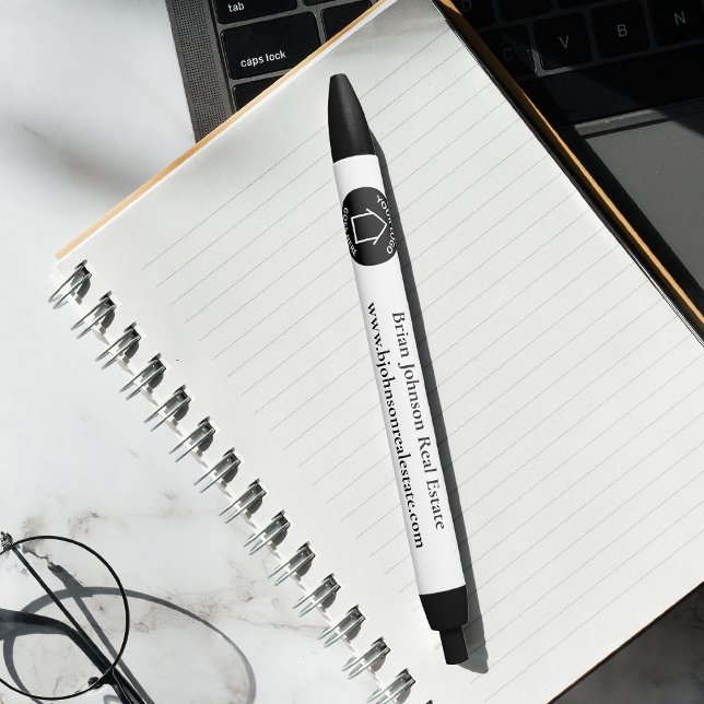 Real Estate Company Custom Logo Realtor Marketing Black Ink Pen (Creator Uploaded)