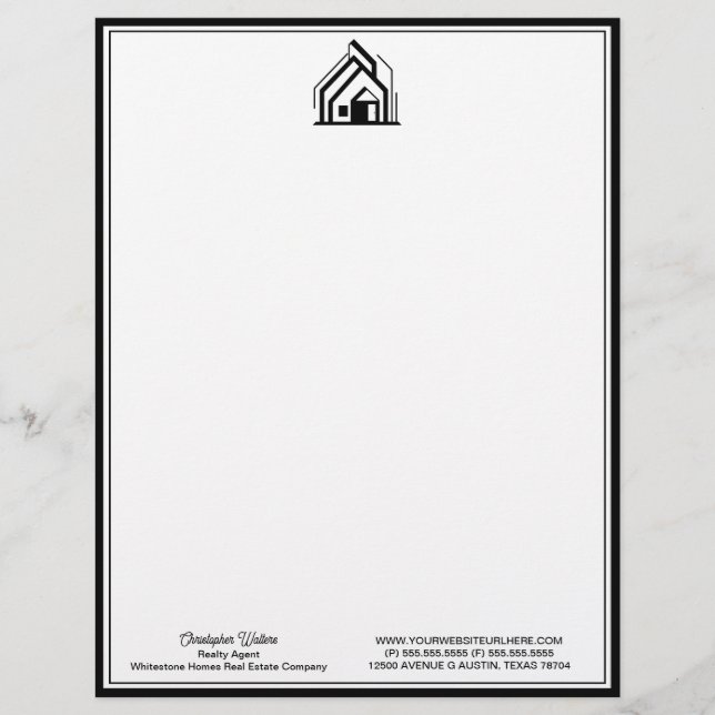 Real Estate Company Customised Realtor Logo Custom Letterhead (Front)