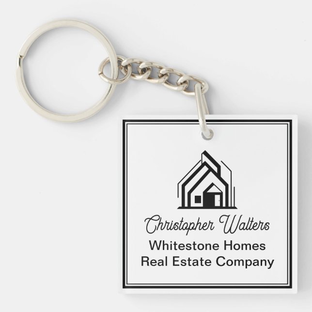 Real Estate Company Customized Logo Realtor Key Ring (Front)