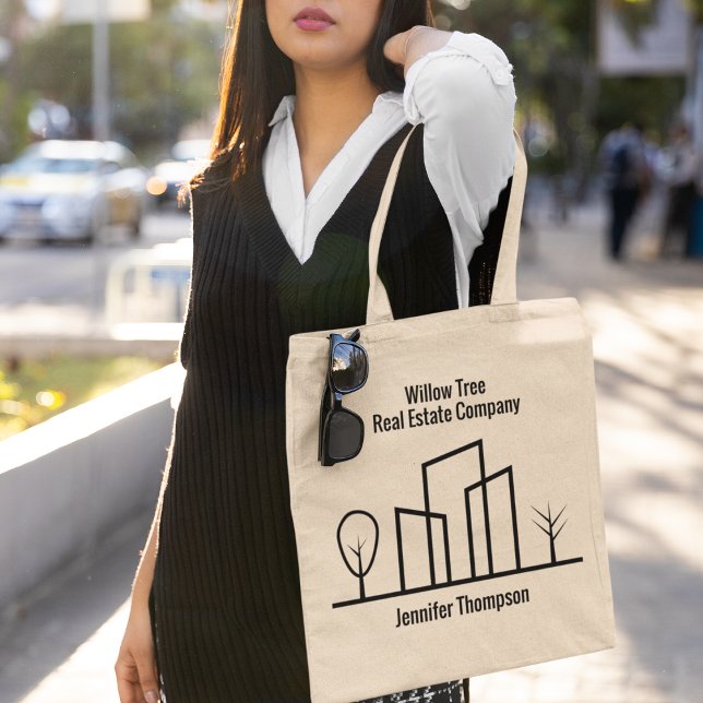 Real Estate Company Cute Custom House Realtor Tote Bag (Creator Uploaded)