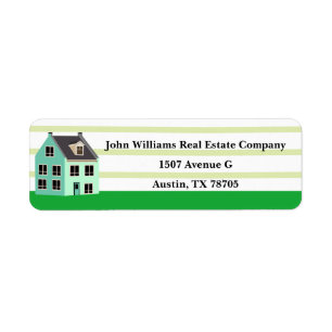 Real Estate Company Cute House Return Address Label