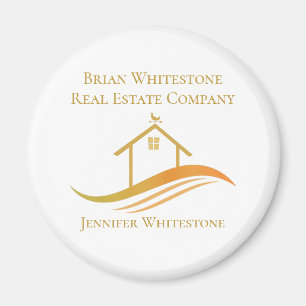 Real Estate Company Gold House Custom Realtor Magnet