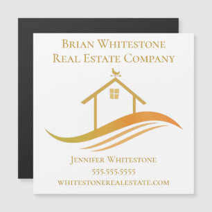 Real Estate Company Gold House Realtor Magnet Card