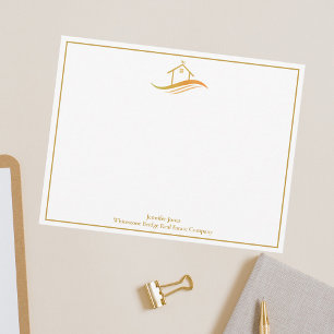 Real Estate Company Gold Logo Custom Realtor Card
