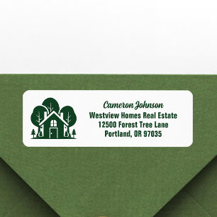 Real Estate Company Green Forest Return Address Label