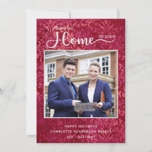 Real Estate Company Home Christmas Photo Holiday Card