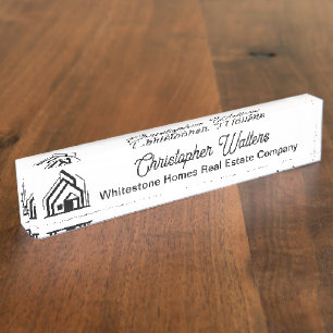 Real Estate Company Logo Customized Realtor Nameplate