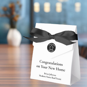 Real Estate Company Logo Modern Housewarming Favour Box