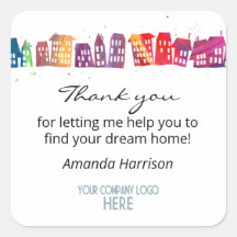 Real Estate Company Logo Thank You Colourful House