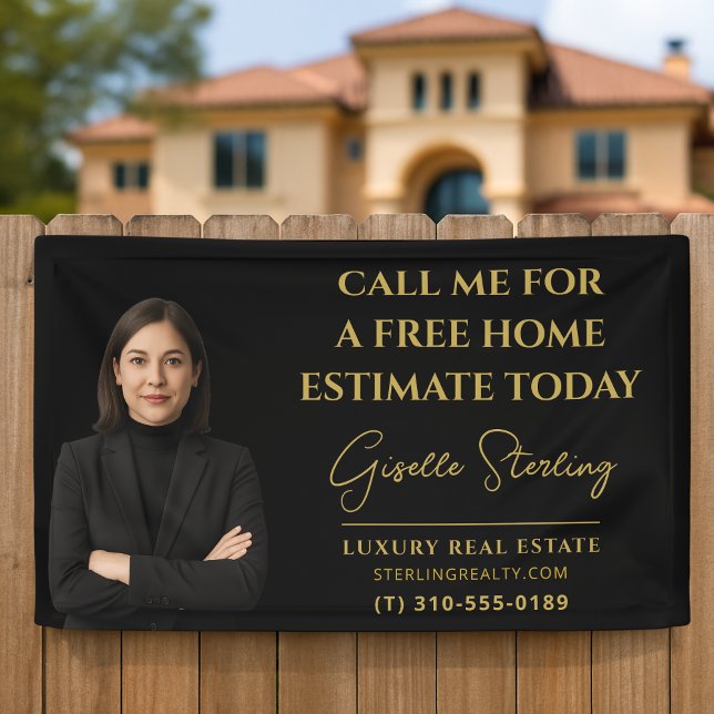 Real Estate Company Marketing Black and Gold Banner (Creator Uploaded)