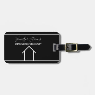 Real Estate Company Modern Black Custom Realtor Luggage Tag