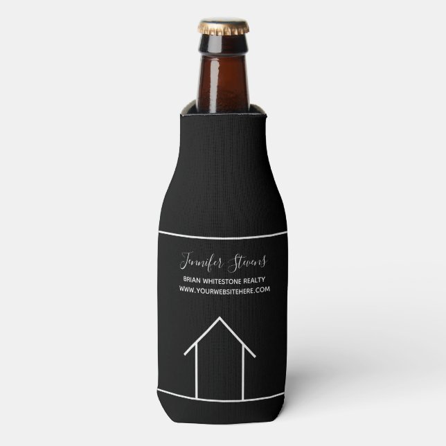 Real Estate Company Open House Modern Marketing Bottle Cooler (Bottle Front)