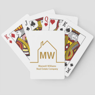 Real Estate Company Personalised Chic Gold Realtor Playing Cards