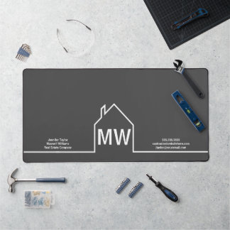 Real Estate Company Personalised Grey Realtor Desk Mat