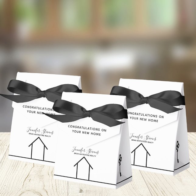 Real Estate Company White New Home Congratulations Favour Box (Creator Uploaded)