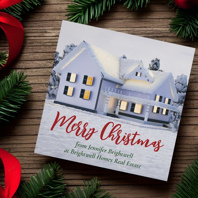 Real Estate Company Winter Christmas Magnetic Card (Creator Uploaded)