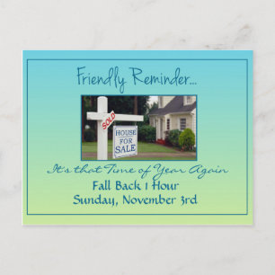 Real Estate Daylight Saving Time Change Advert Postcard