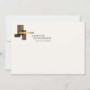 Real Estate Developer Business Ivory Flat Notecard