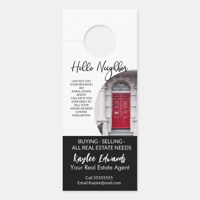 Real Estate Door Hanger – Hello Neighbour Card (Front)