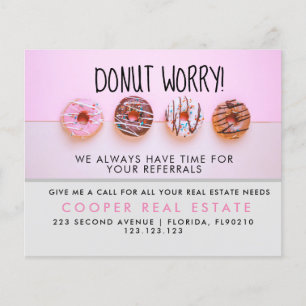 real estate doughnut referrals Announcement  Flyer