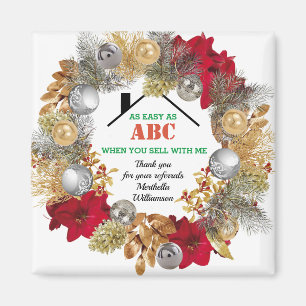 Real Estate EASY AS ABC Realtor Client Christmas  Magnet
