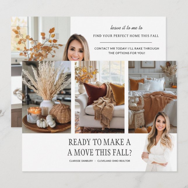 Real Estate Fall Farming Pumpkin Spice Postcard  (Front/Back)
