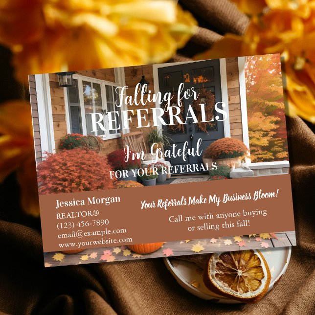 Real Estate Fall Referral Postcard – “Falling for  (Creator Uploaded)