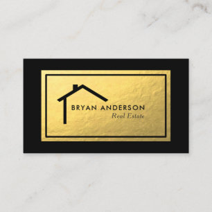 Real Estate Faux Gold Foil Business Card
