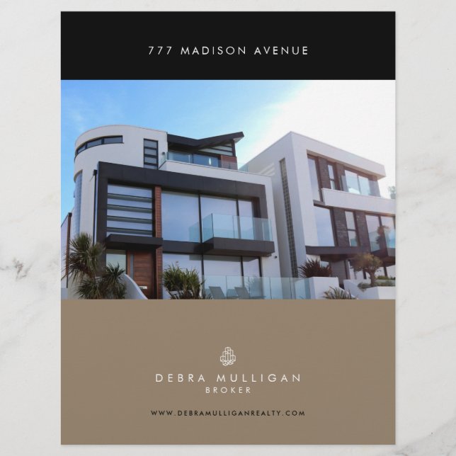 Real Estate Feature Sheet Elegant Custom Flyer (Front)