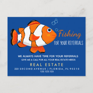 real estate Fishing for referrals Announcement Postcard