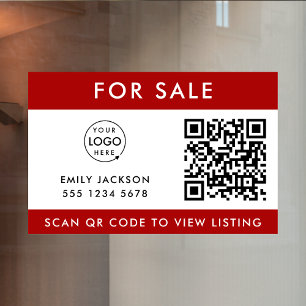 Real Estate   For Sale QR Code Retail Listing Red