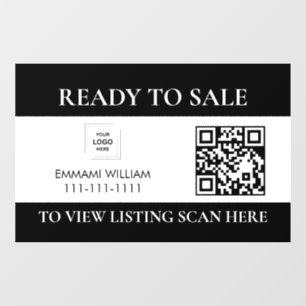 Real Estate For Sale QR Code Window Cling