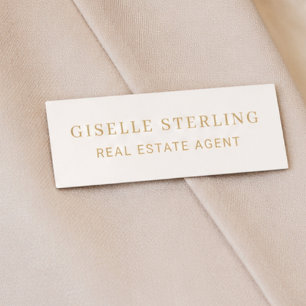 Real Estate Gold Neutral Name Tag