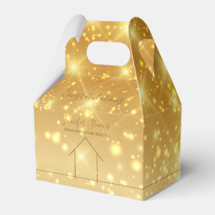 Real Estate Gold Sparkle Congratulations New Home Favour Box